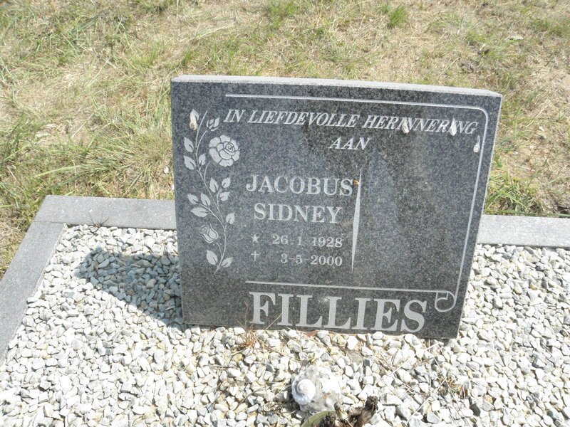 FILLIES Jacobus Sidney 1928-2000