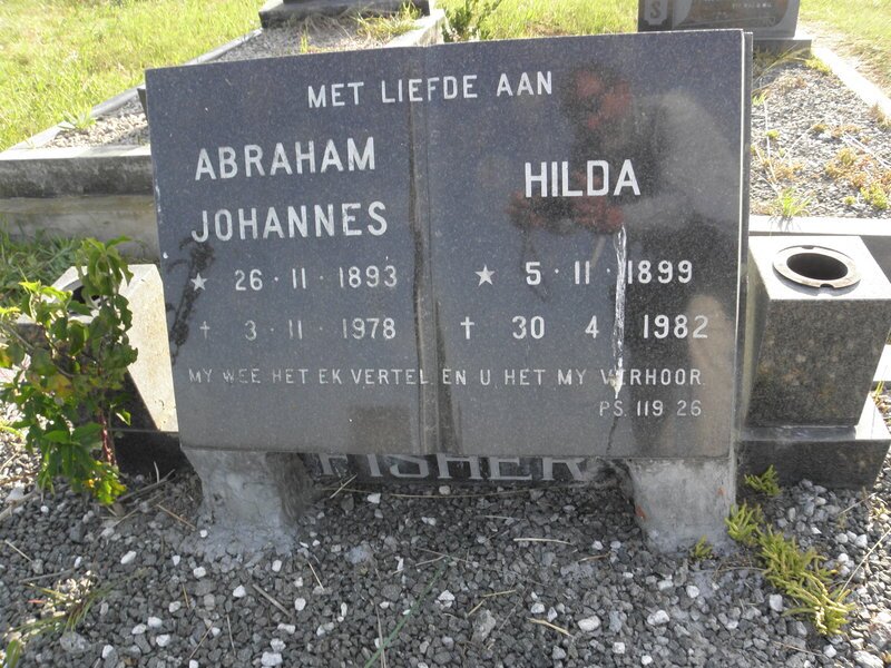 FISHER Abraham Johannes 1893-1978 &amp; Hilda 1899-1982