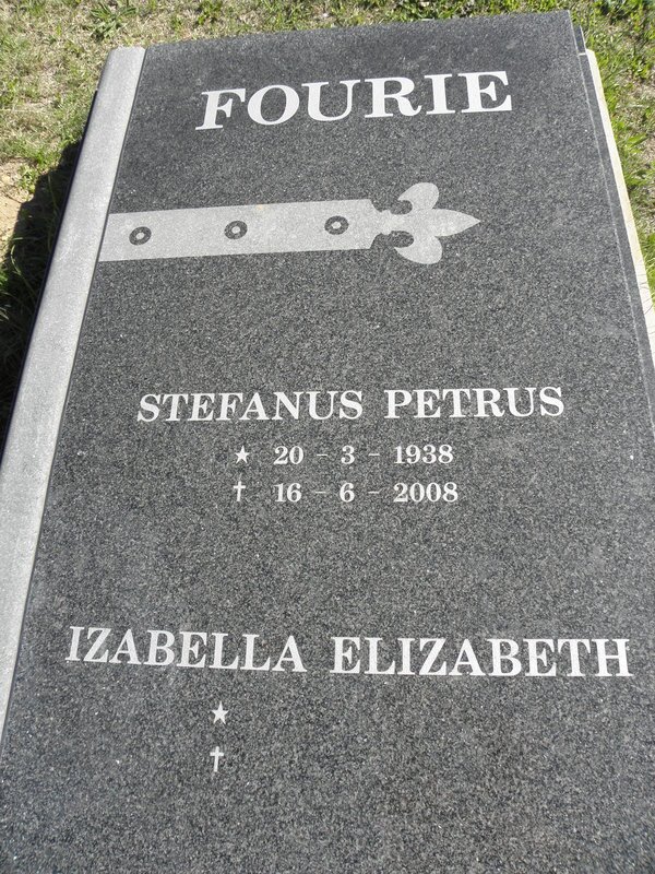 FOURIE Stefanus Petrus 1938-2008 &amp; Izabella Elizabeth ?-?
