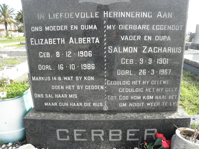 GERBER Salmon Zacharius 1901-1967 &amp; Elizabeth Alberta 1906-1986