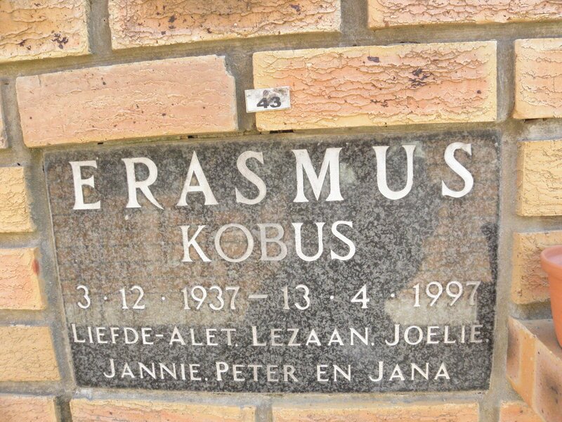ERASMUS Kobus 1937-1997