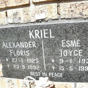KRIEL Alexander Floris 1925-1992 &amp; Esme Joyce 1931-1997