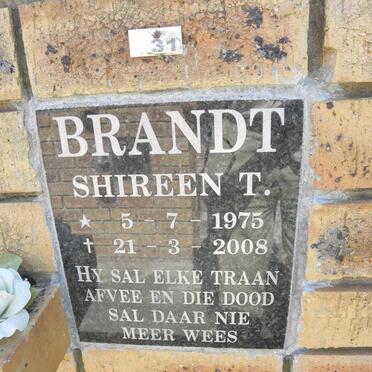 BRANDT Shireen T. 1975-2008