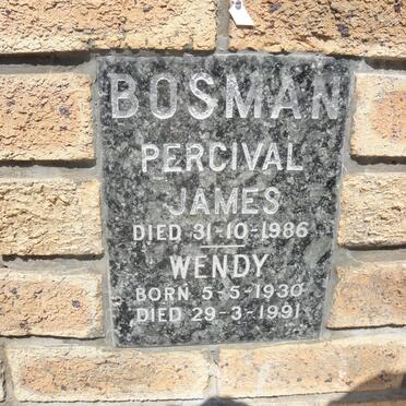 BOSMAN Percival James -1986 &amp; Wendy 1930-1991