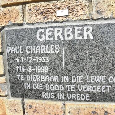 GERBER Paul Charles 1933-1998