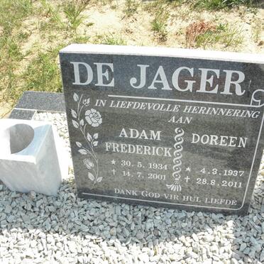 JAGER Adam Frederick, de 1934-2001 &amp; Doreen 1937-2011 