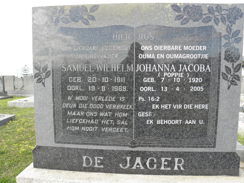JAGER Samuel Wilhelm, de 1911-1968 &amp; Johanna Jacoba 1920-2005
