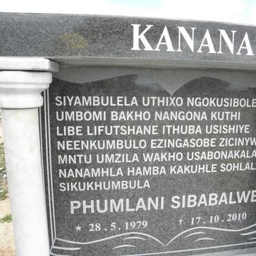 KANANA Phumlani Sibabalwe 1979-2010