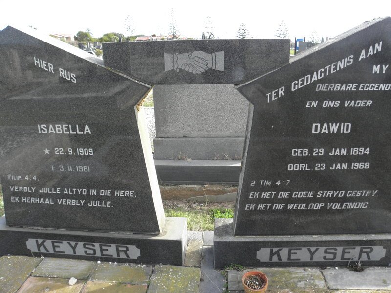 KEYSER Dawid 1894-1968 &amp; Isabella 1909-1981