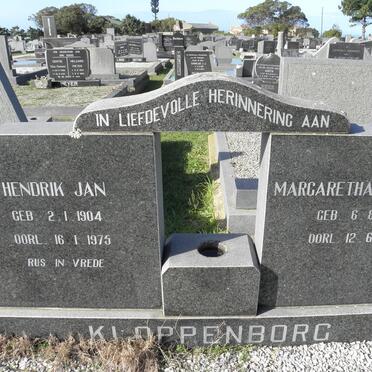 KLOPPENBORG Hendrik Jan 1904-1975 &amp; Margaretha Isabella 1908-1990