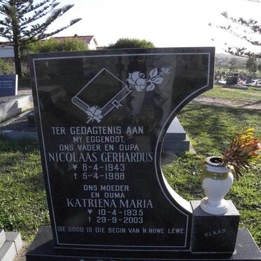 LOUWRENS Nicolaas Gerhardus 1943-1988 &amp; Katriena Maria 1935-2003