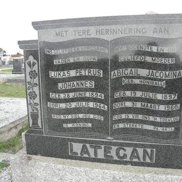 LATEGAN Lukas Petrus Johannes 1894-1964 &amp; Abigail Jacomina HONIBALL 1897-1960