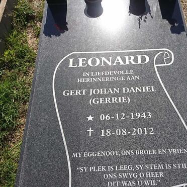 LEONARD Gert Johan Daniel 1943-2012