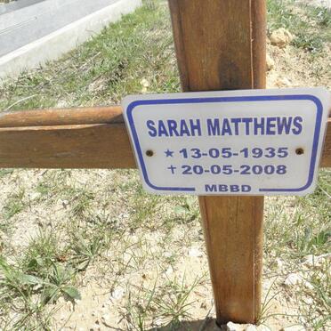 MATTHEWS Sarah 1935-2008