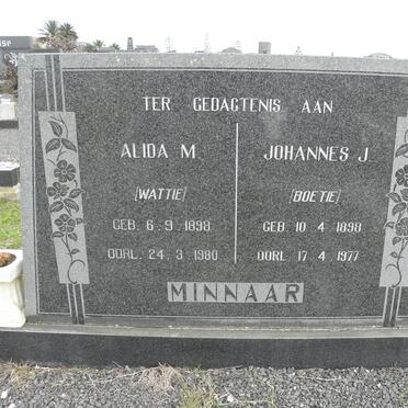 MINNAAR Johannes J. 1898-1977 &amp; Alida M. 1898-1980
