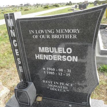 MNGESE Mbulelo Henderson 1960-1985