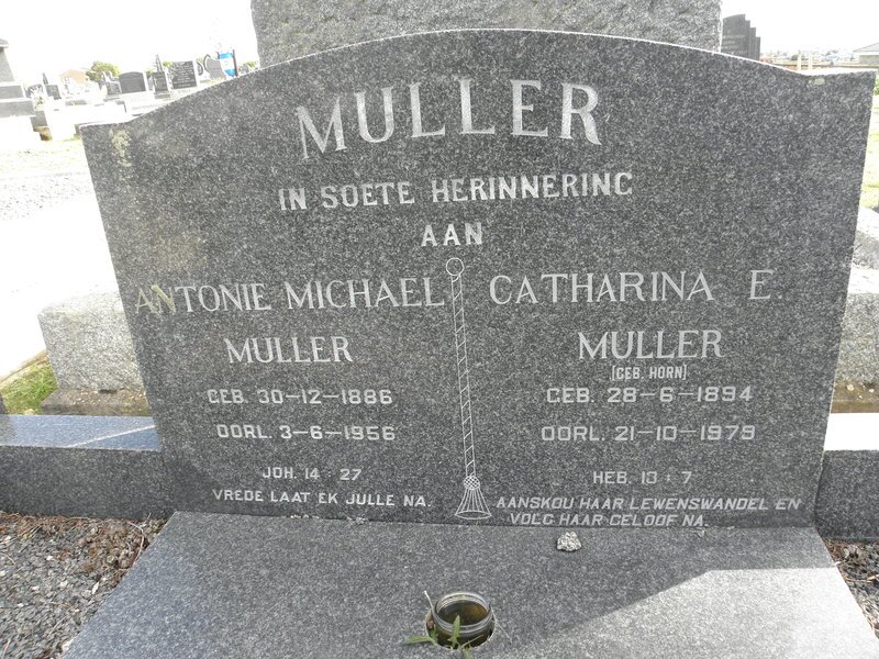 MULLER Antonie Michael 1886-1956 &amp; Catharina E. HORN 1894-1979