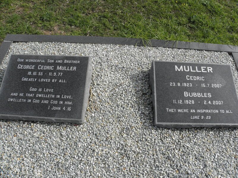 MULLER Cedric 1923-2007 &amp; Bubbles 1928-2007 :: MULLER George Cedric 1955-1977