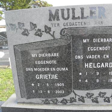 MULLER Helgard 1906-1979 &amp; Grietjie 1905-2003