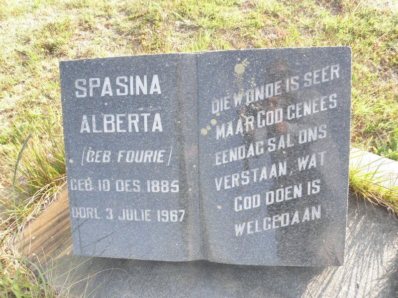 ? Spasina Alberta nee FOURIE 1885-1967