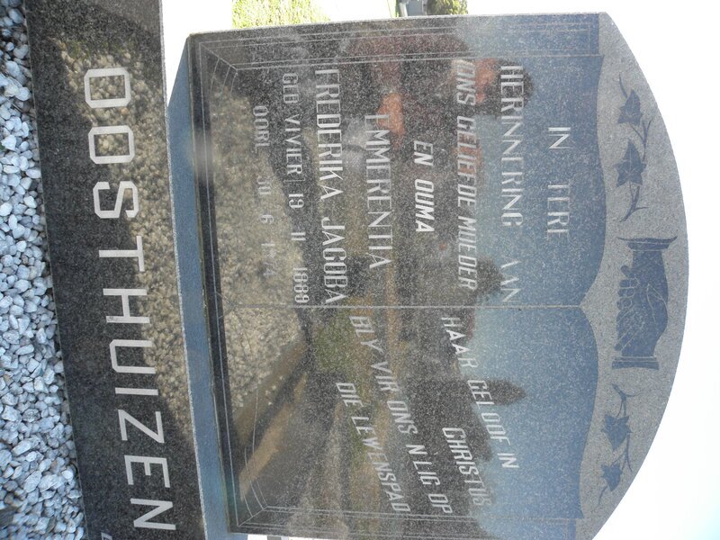 OOSTHUIZEN Emmerentia Frederika Jacoba nee VIVIER 1889-1974