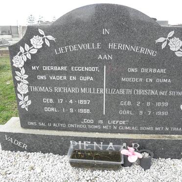 PIENAAR Thomas Richard Muller 1897-1968 &amp; Elizabeth Christina STEYN 1899-1990