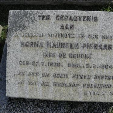 PIENAAR Norma Maureen nee DE REUCK 1936-1964