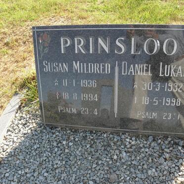 PRINSLOO Daniel Lukas 1932-1998 &amp; Susan Mildred 1936-1994