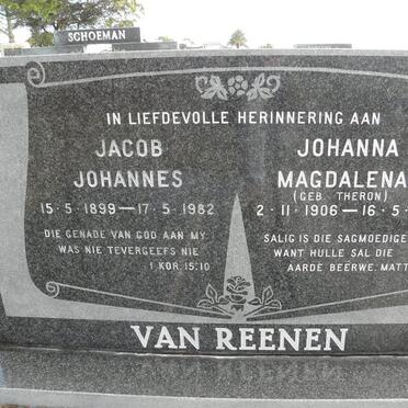 REENEN Jacob Johannes, van 1899-1982 &amp; Johanna Magdalena THERON 1906-1980