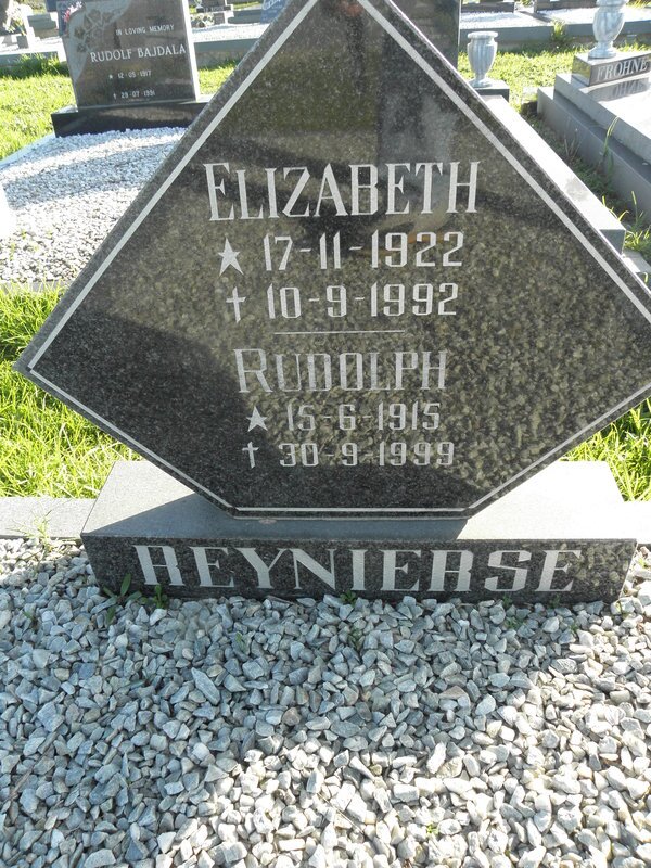 REYNIERSE Rudolph 1915-1999 &amp; Elizabeth 1922-1992