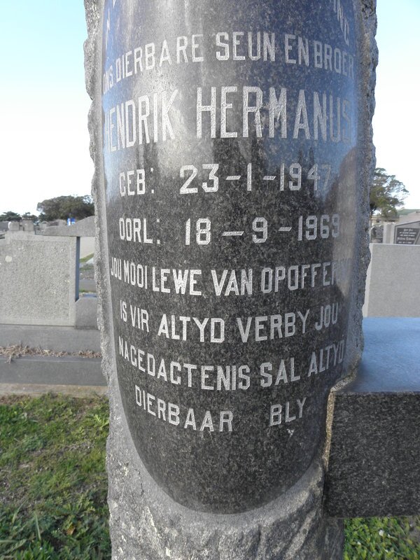 RENSBURG Hendrik Hermanus, van 1947-1969