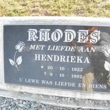 RHODES Hendrieka 1923-1992