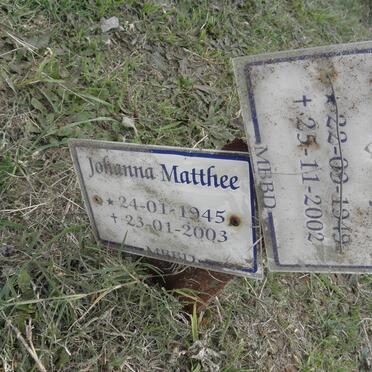 SAAYMAN Dirk J. 1919-2002 :: MATTHEE Johanna 1945-2003