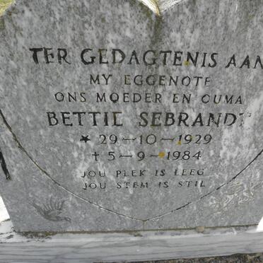 SEBRANDT Bettie 1929-1984