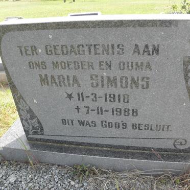 SIMONS Maria 1918-1988