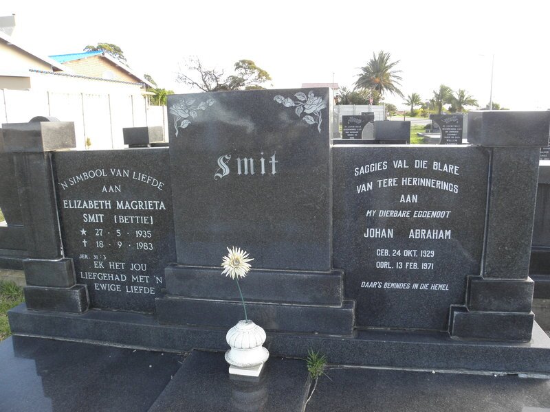 SMIT Johan Abraham 1929-1971 &amp; Elizabeth Magrieta 1935-1983