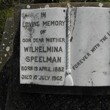 SPEELMAN Wilhelmina 1882-1962