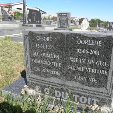 TOIT E.G., du 1903-2001