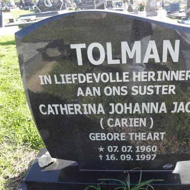 TOLMAN Catherina Johanna Jacobs nee THEART 1960-1997