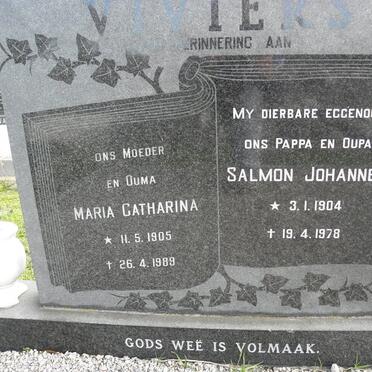 VIVIERS Salmon Johannes 1904-1978 &amp; Maria Catharina 1905-1989