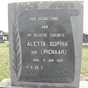 WATH Aletta Sophia, van der nee PIENAAR -1969