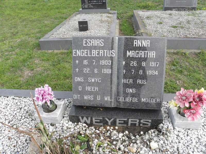WEYERS Esaias Engelbertus 1903-1981 &amp; Anna Magritha 1917-1994