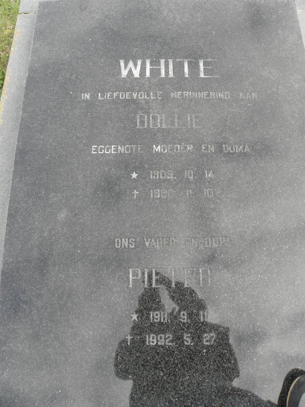 WHITE Pieter 1911-1992 &amp; Dollie 1909-1980
