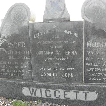 WIGGETT Samuel John 1885-1965 &amp; Johanna Catherina GERICKE 1885-1963