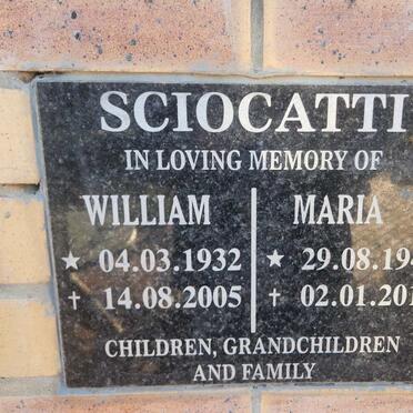 SCIOCATTI William 1932-2005 & Maria 1942-2012