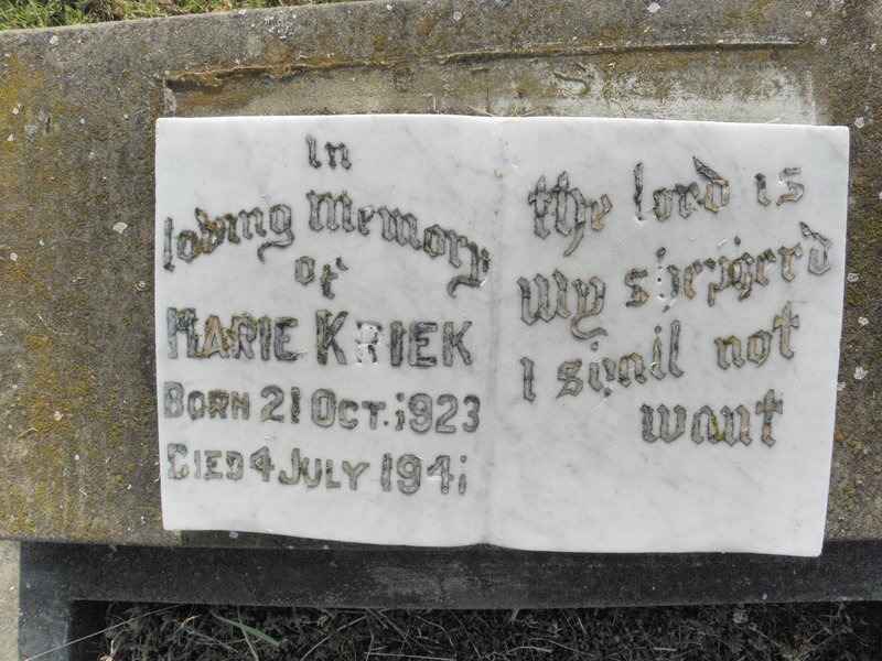 KRIEK Marie 1923-1941