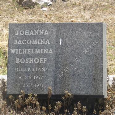 BOSHOFF Johanna Jacomina Wilhelmina nee KILIAN 1927-1971
