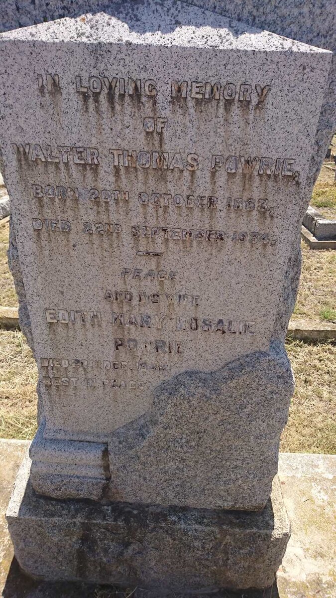 POWRIE Walter Thomas 1863-1934 &amp; Edith Mary Rosalie -1944