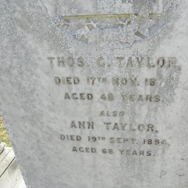 TAYLOR Thos. G. -1871 &amp; Ann -1894