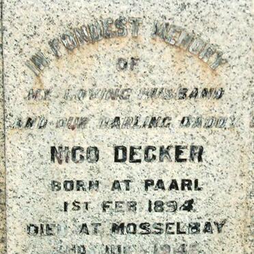 DECKER Nico 1894-1914